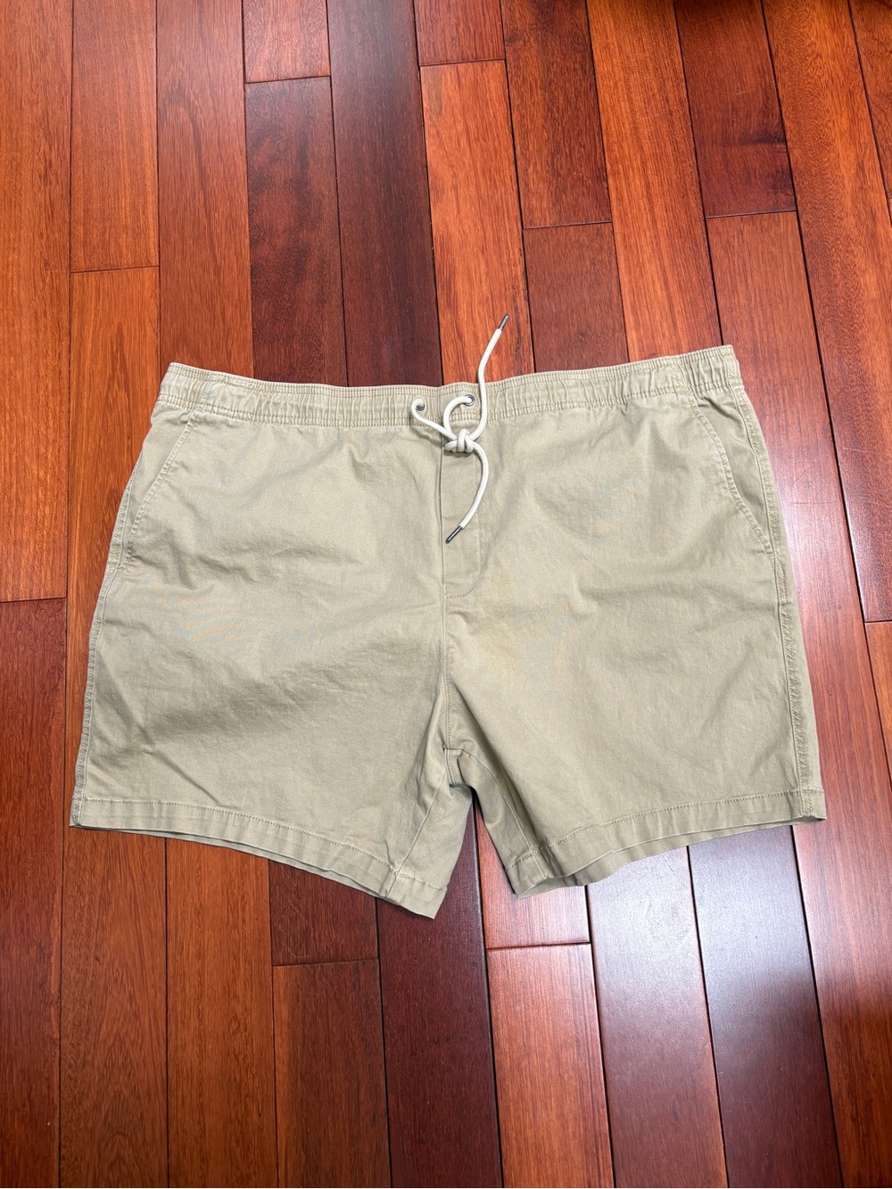 George Men's Light Khaki Flat Front Shorts with Drawstring Mens XXL